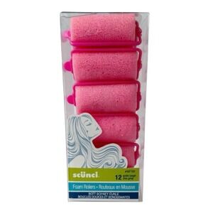 Scunci Foam Hair Rollers Extra Large 12 Count Pink NEW